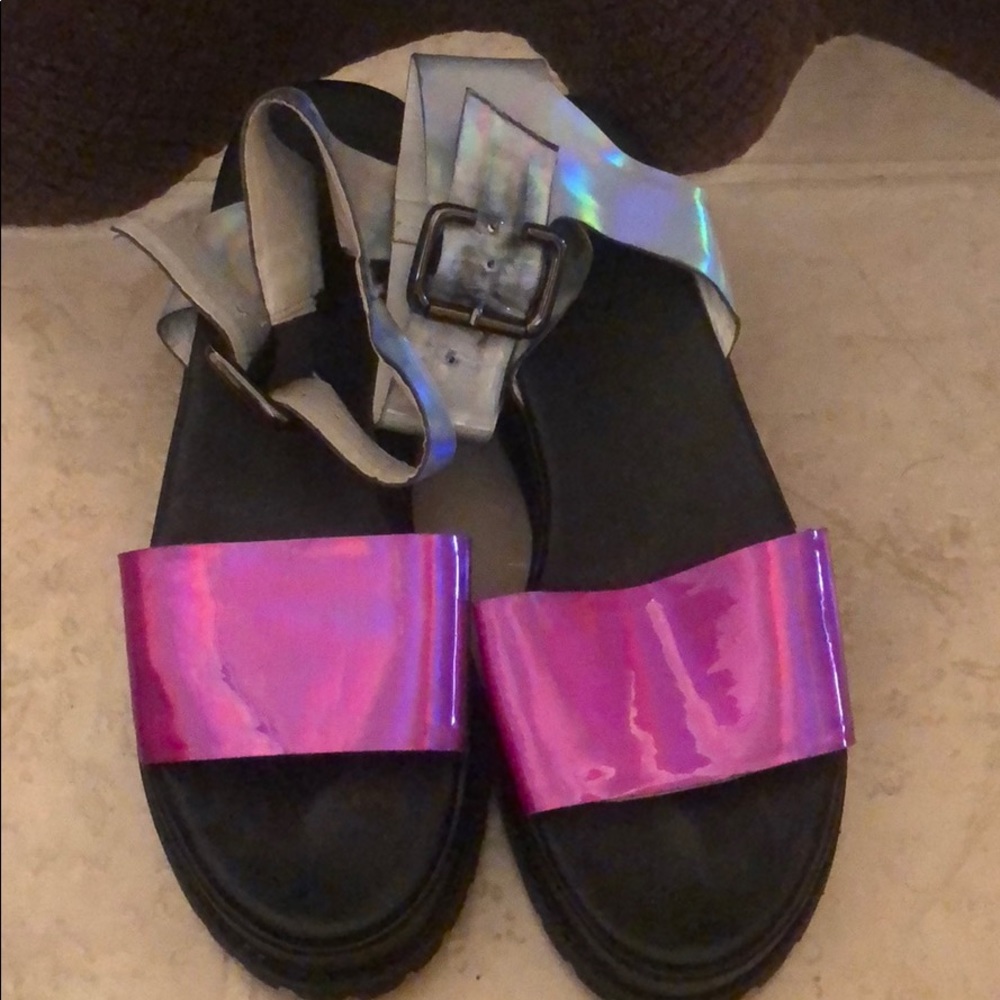 Holographic Unif Platform Sandals - image 2